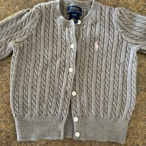 Polo Ralph Lauren toddler girl button up gray sweater cardigan 3/3T excellent